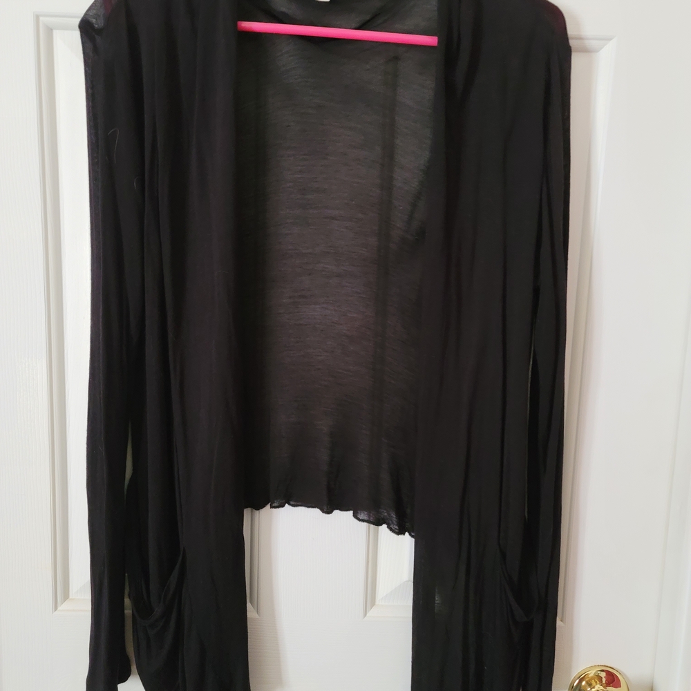 Active Basic Black Sheer Cardigan